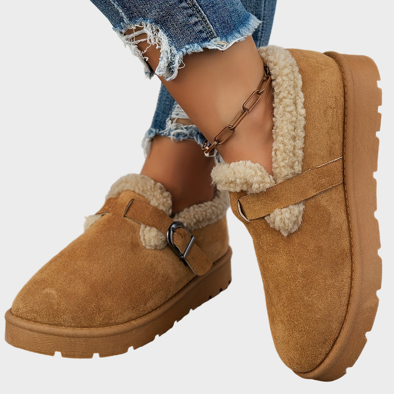 Lina | Papuci îmblăniți călduroși