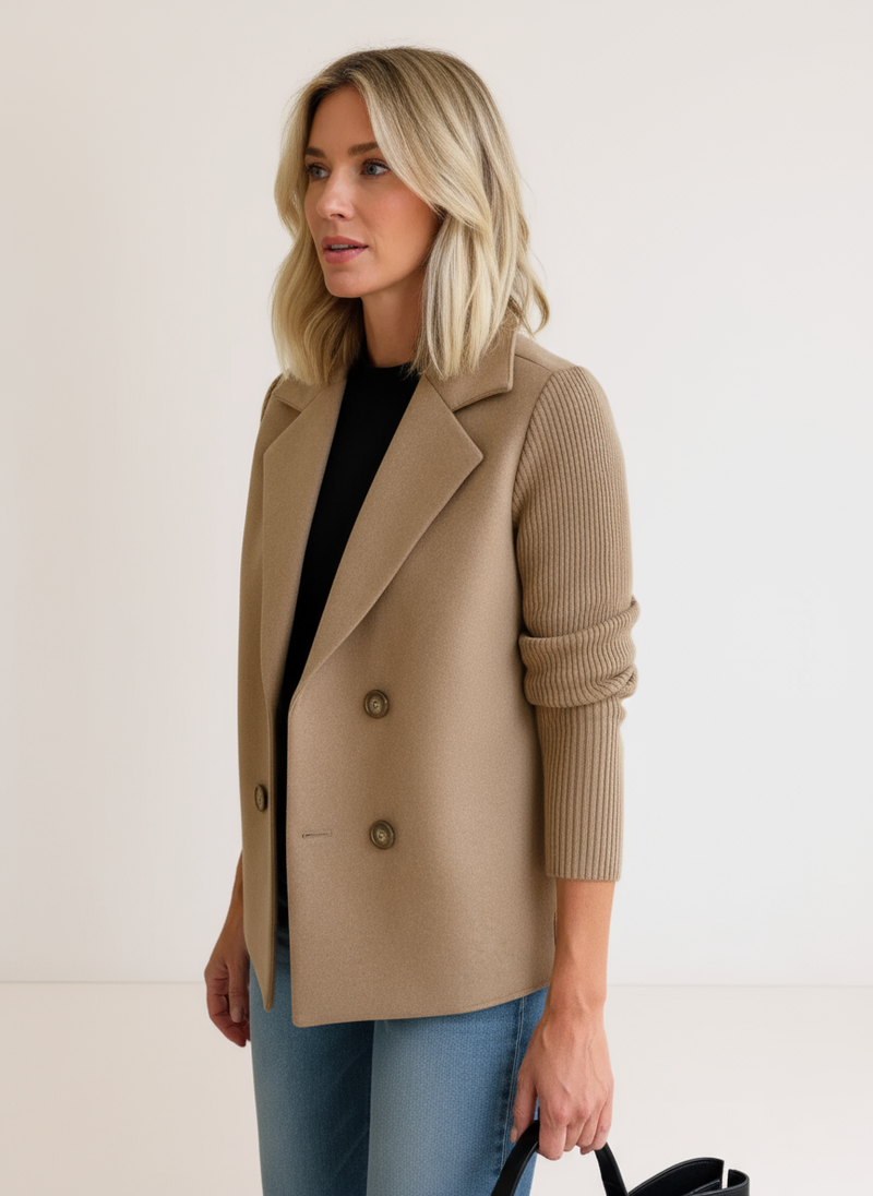 DARIA | Sacou Elegant cu Mâneci Tricotate